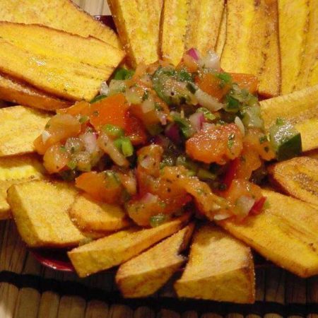 Latin Salsa with Plantain Chips